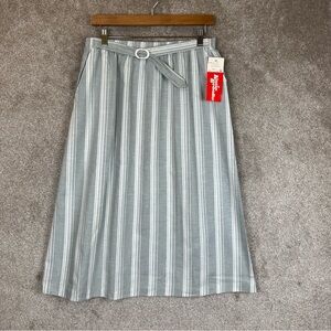 Katie Brooke Vintage Skirt Womens 18 Gray Stripe Midi Elastic Waist NEW- 9923*